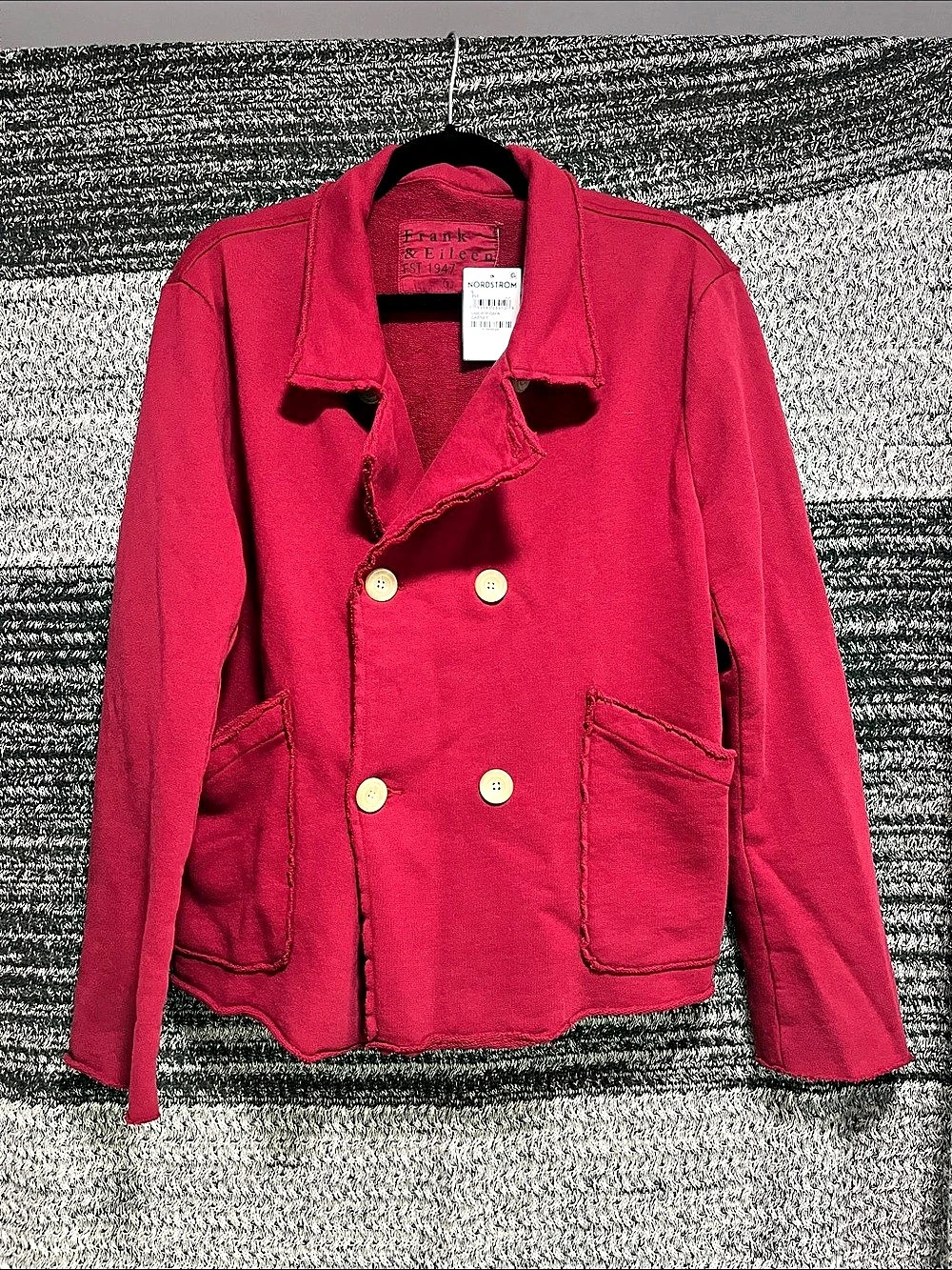 Frank & Eileen Mini Belfast Crop Knit Peacoat Red Large